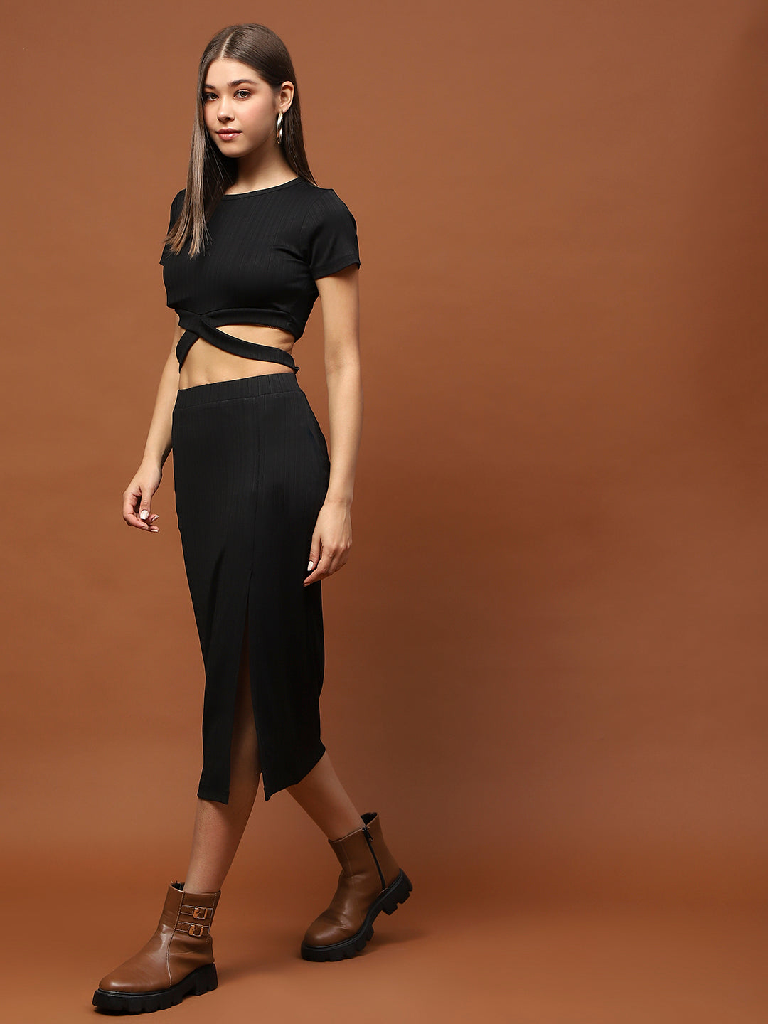 Strechable knit Coord Set
