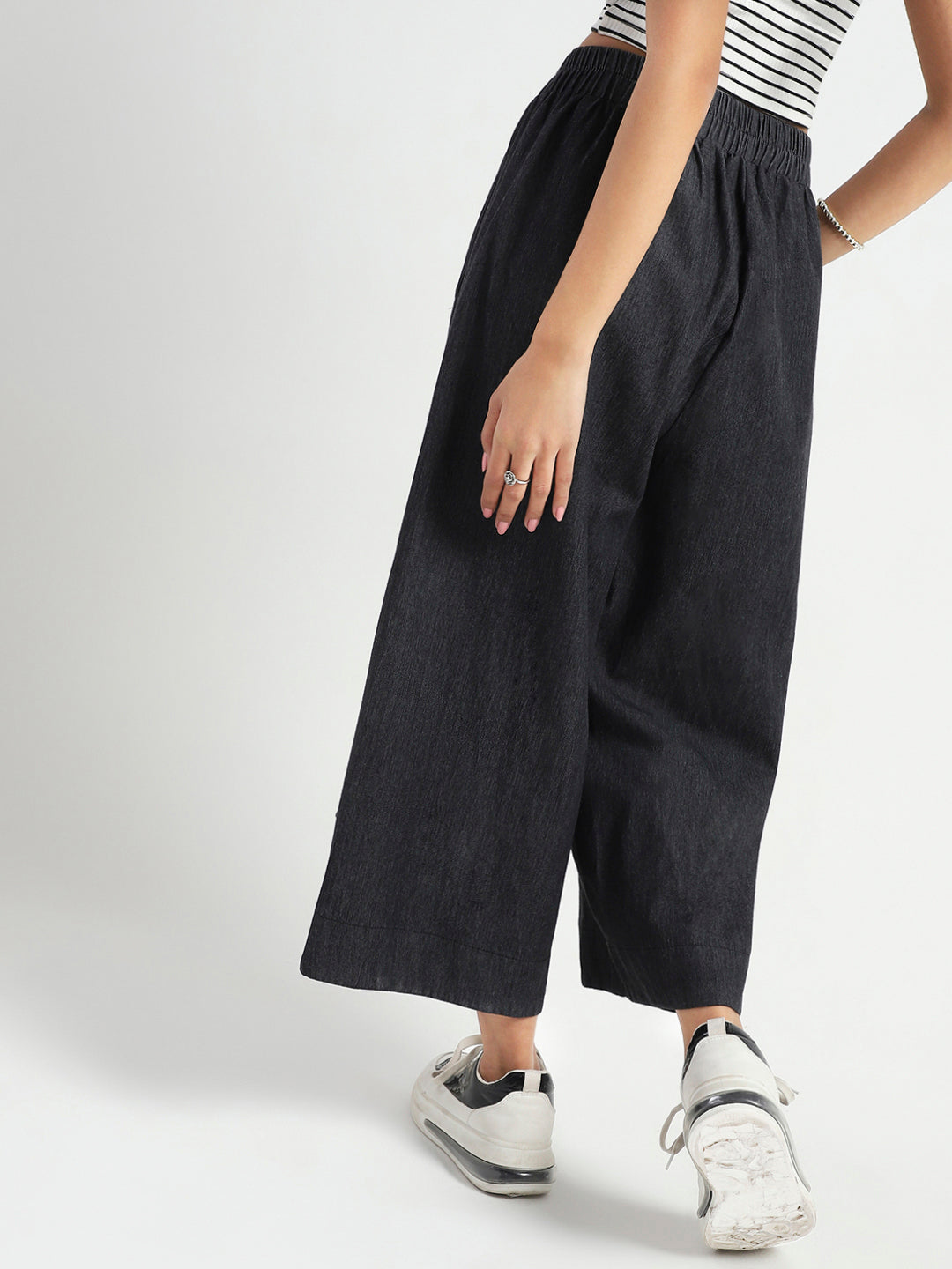 Wide Leg High Waist Crop Denim