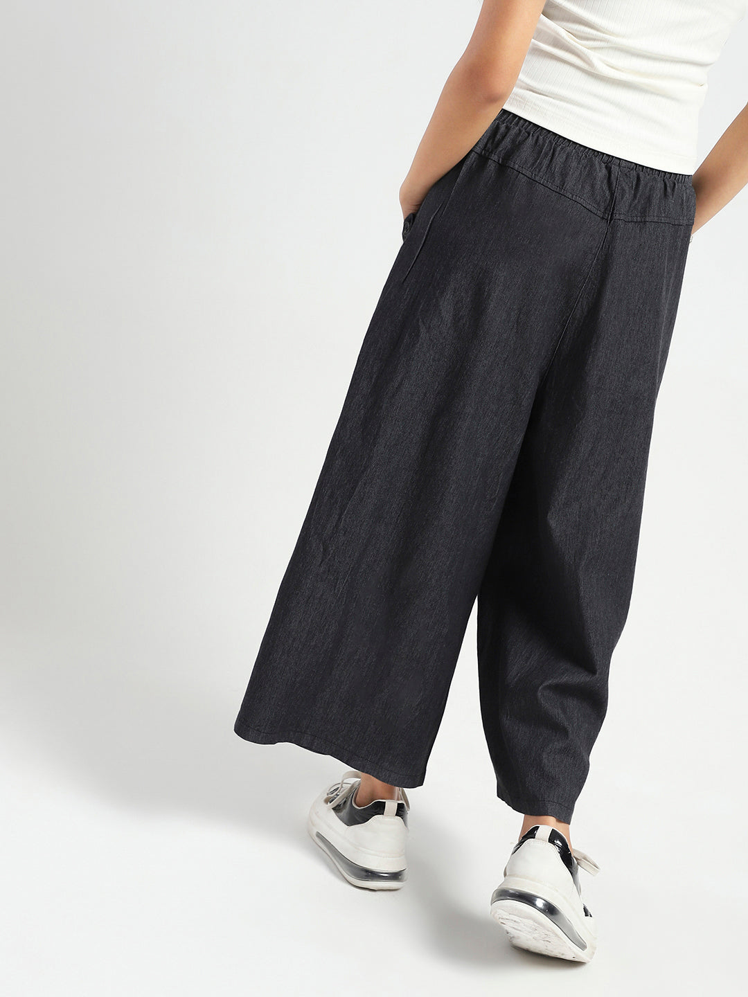 Wide Leg Button Pocket Denim