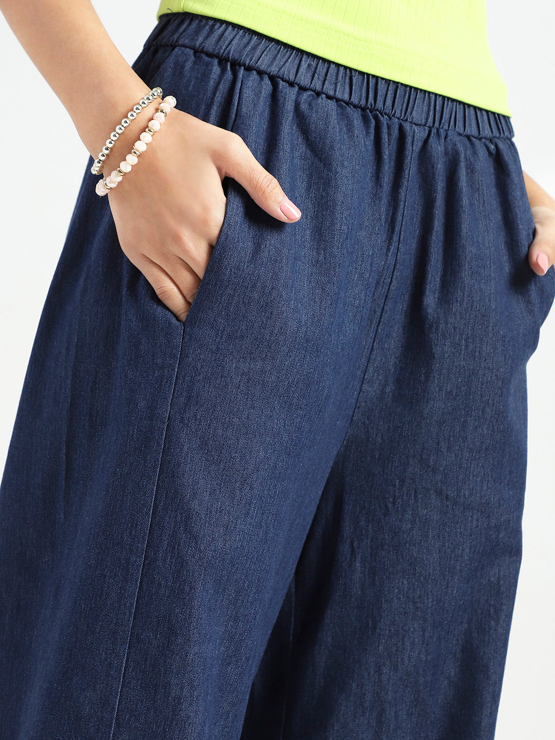 Wide Leg High Waist Crop Denim