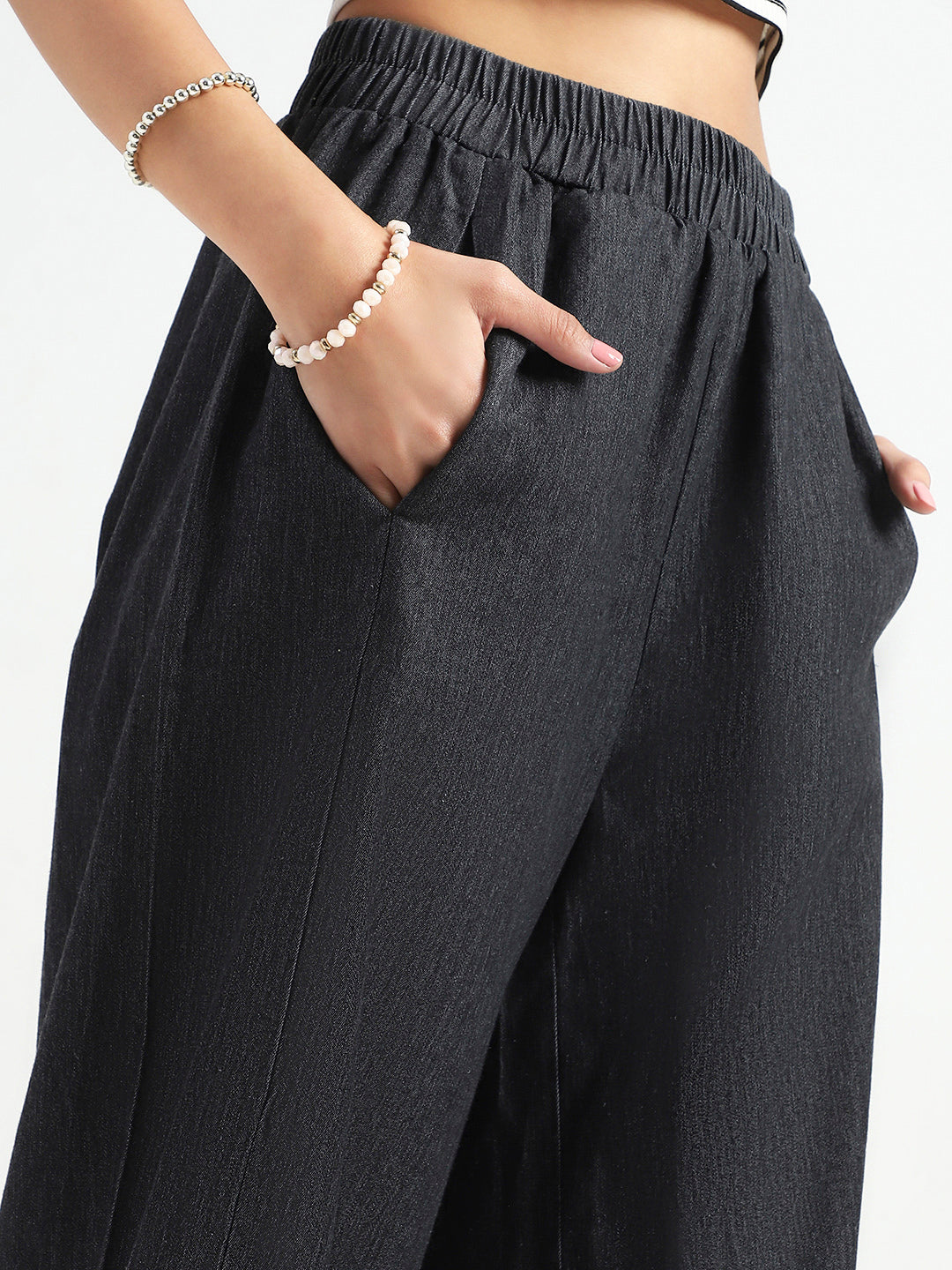 Wide Leg High Waist Crop Denim