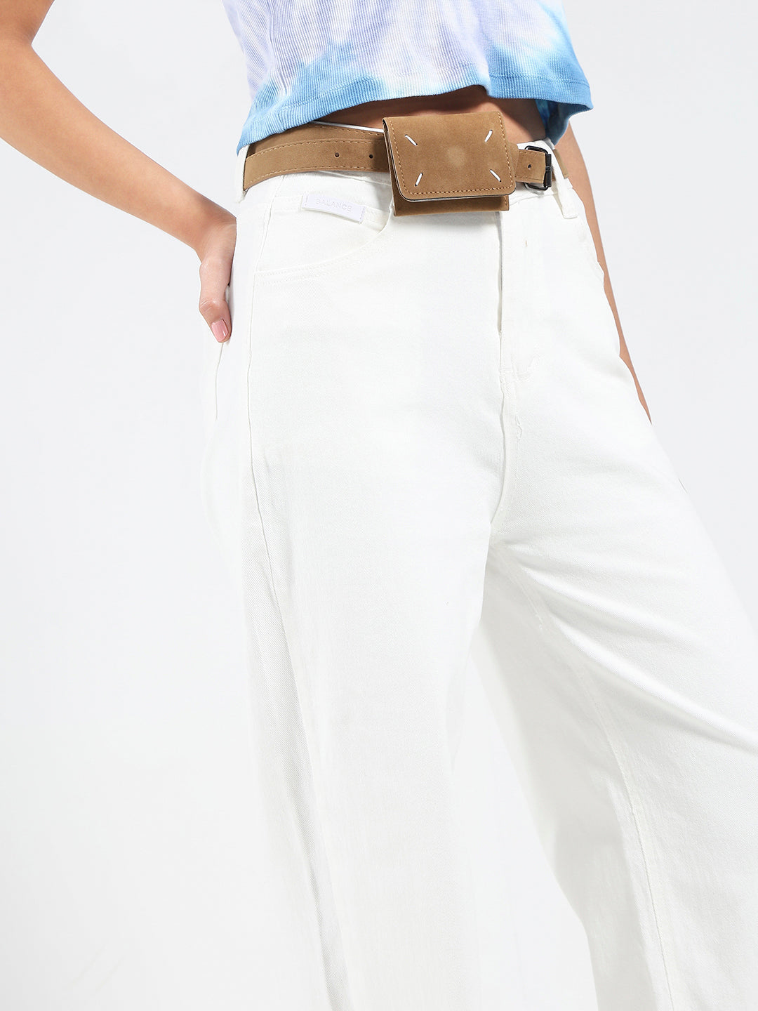 White High Waist Wide Leg Jeans