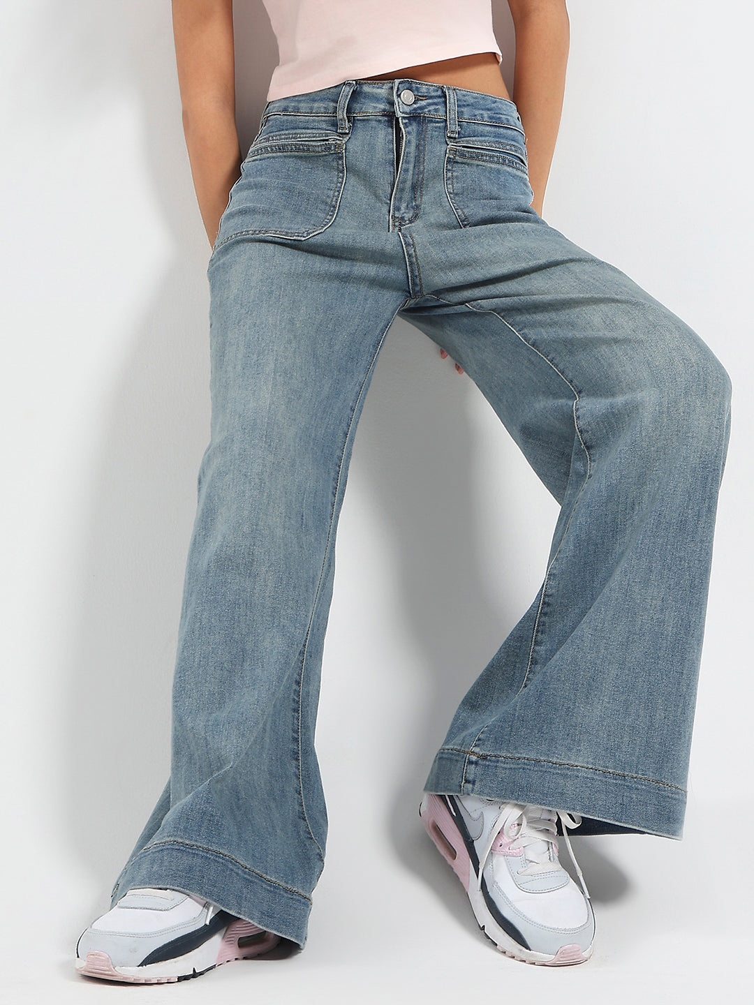 Front Pocket Wide Leg Jeans