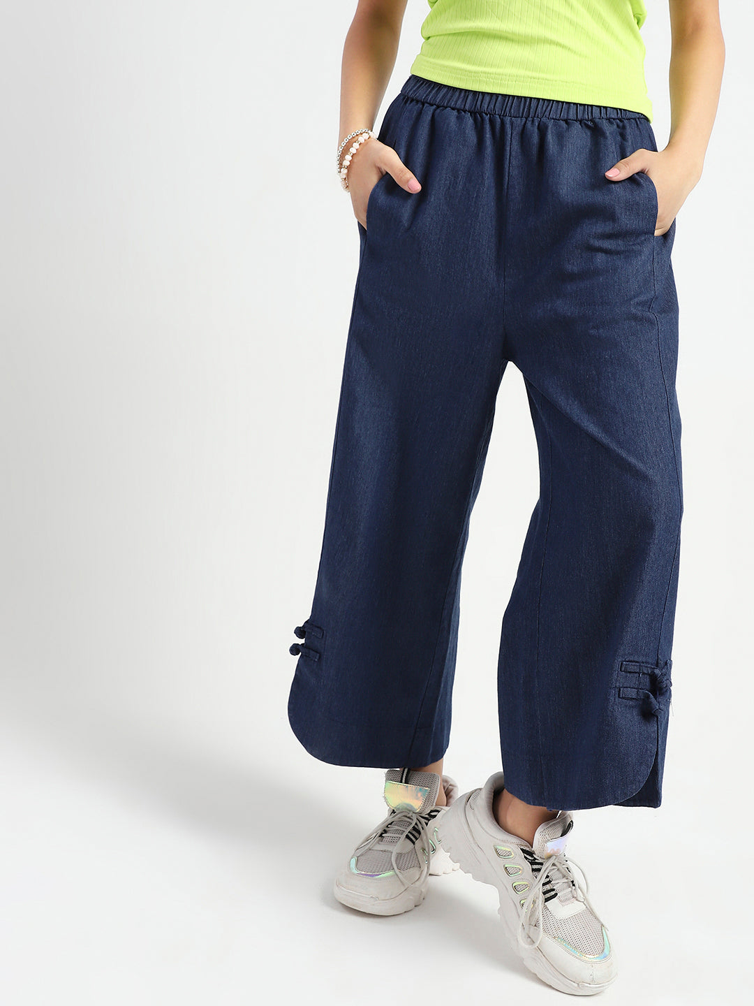 Wide Leg High Waist Crop Denim