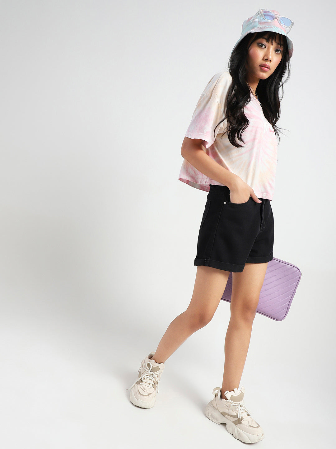 Hig Waist Clean Look Denim Shorts