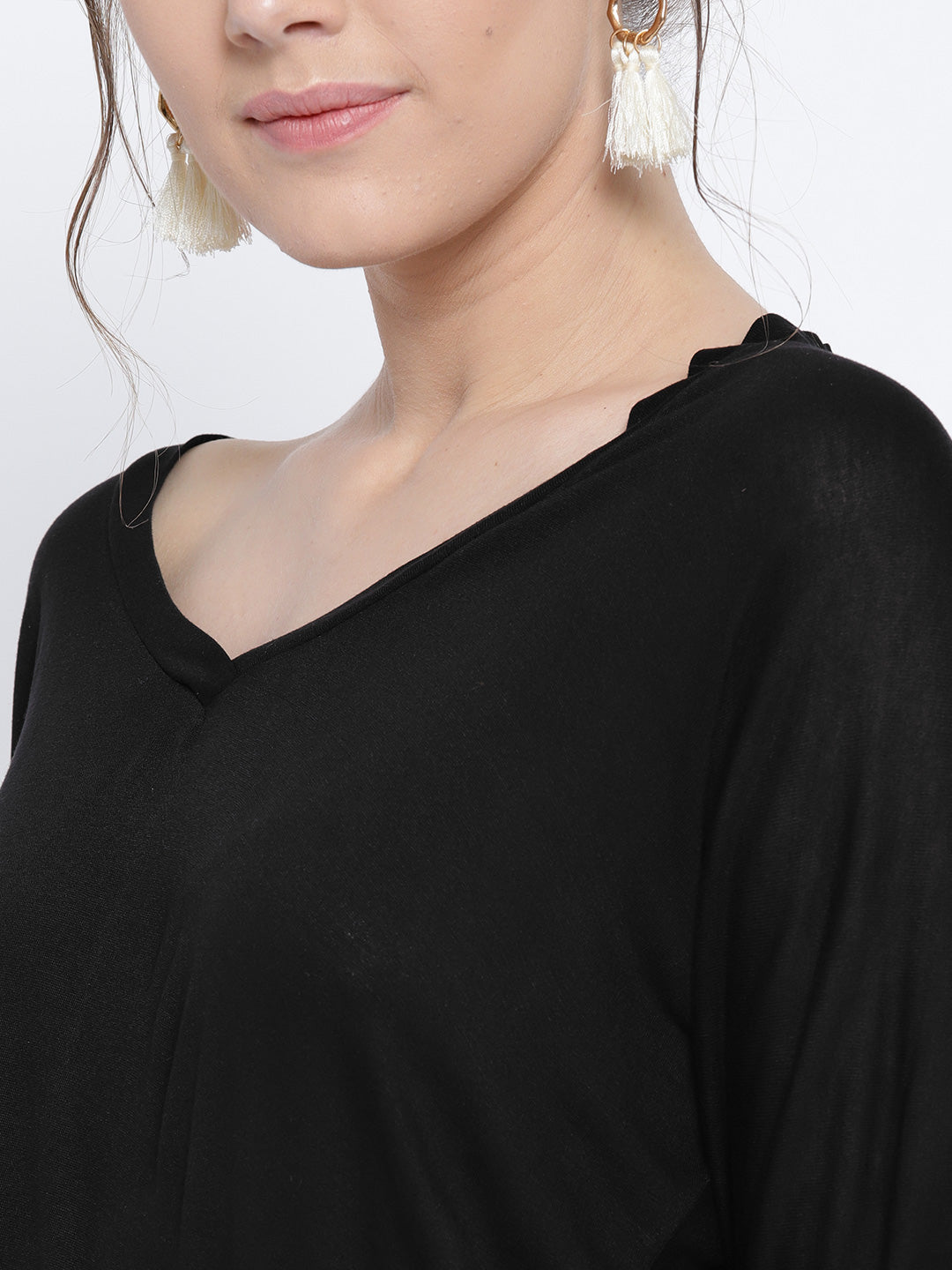 V neck Slub Dolman tee