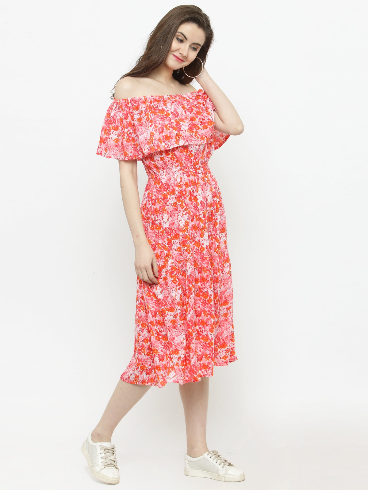 Knee long Off shoulder dress