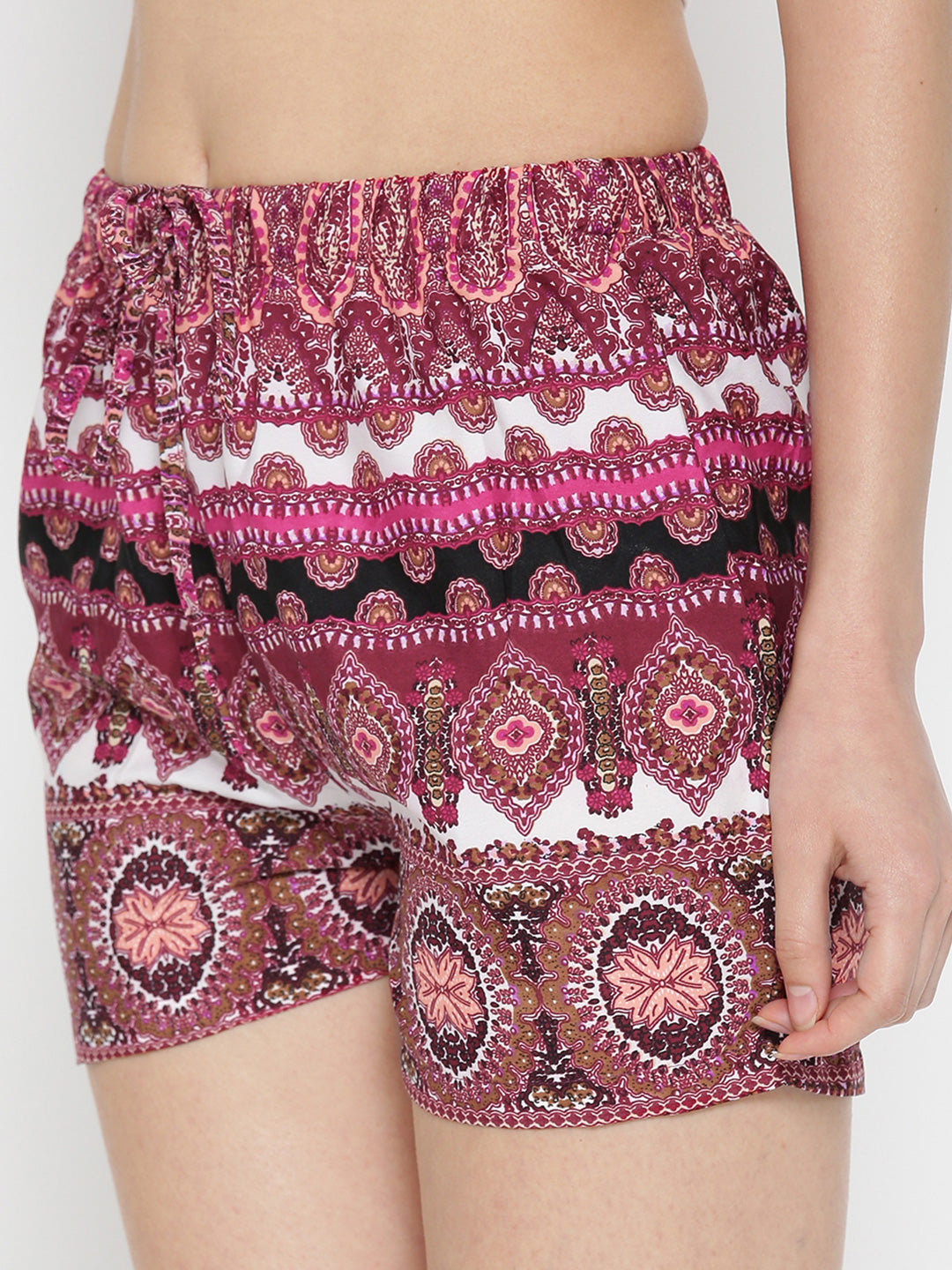 White Printed Shorts