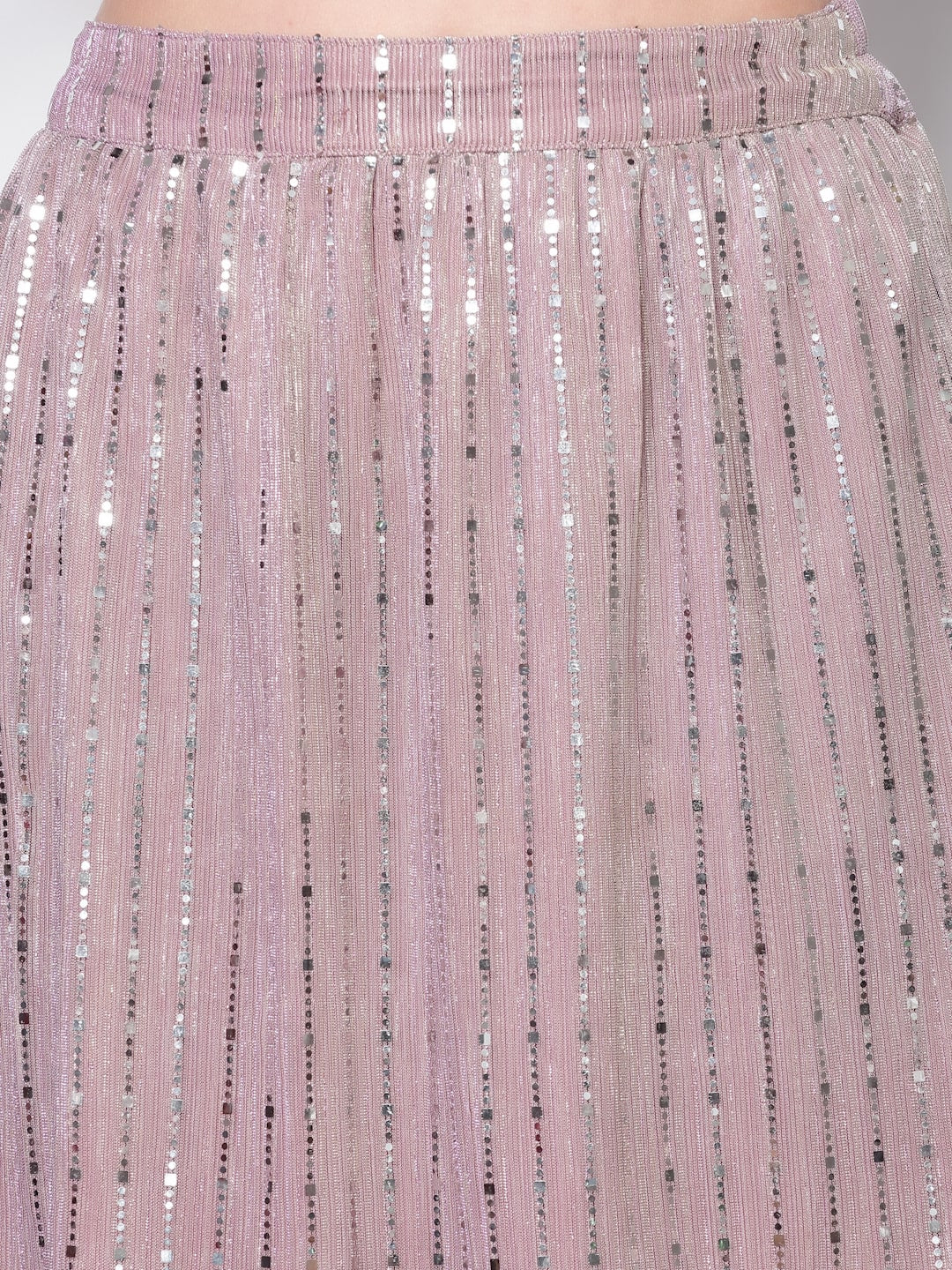 Pink Embellished Mini Skirt
