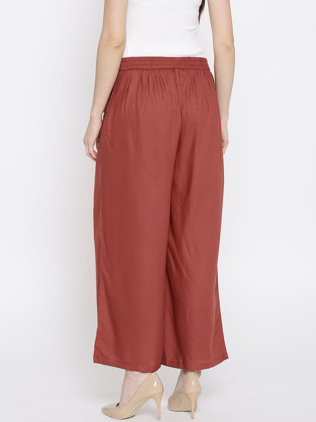 Rust Wide Leg Palazzos