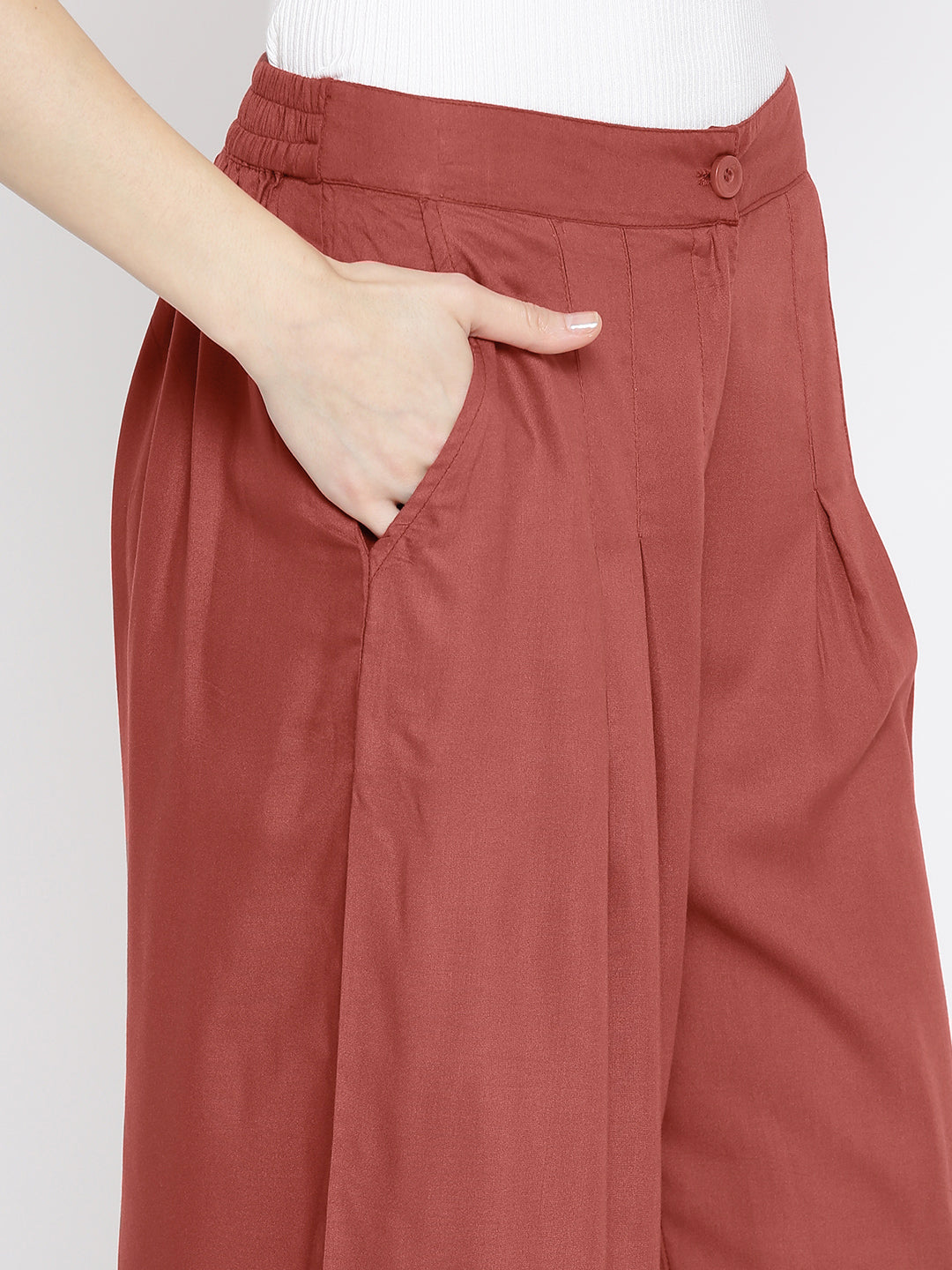 Rust Wide Leg Palazzos