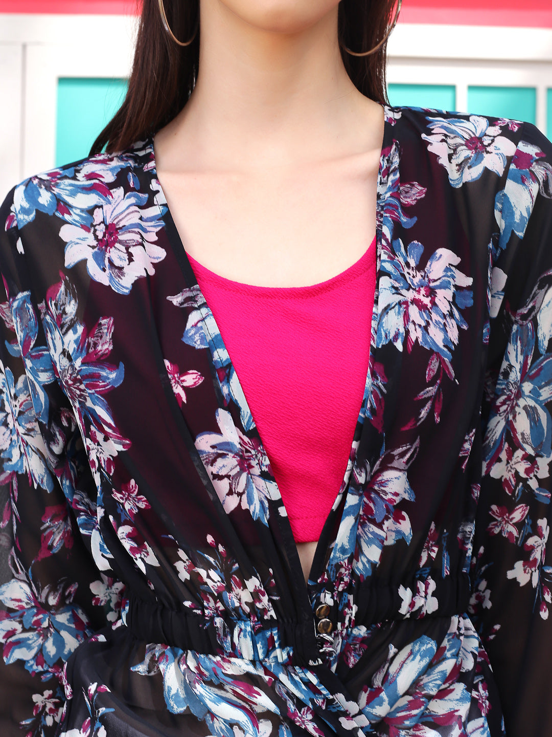 Black Print long shrug