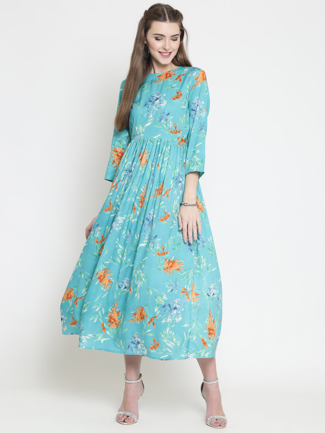 Floral print fit & flare dress