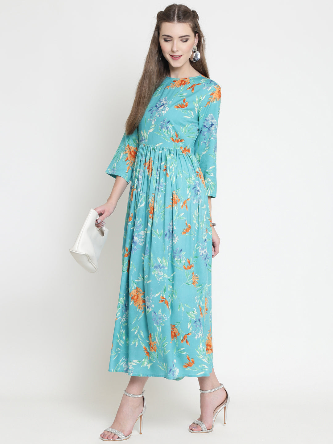 Floral print fit & flare dress
