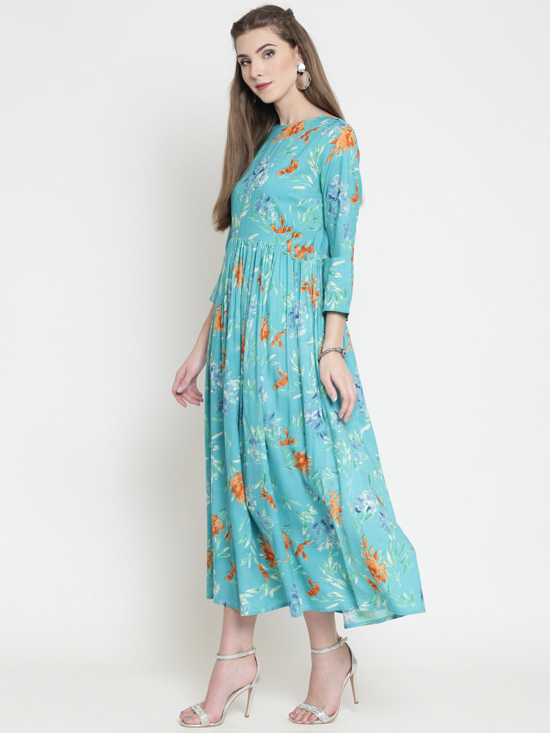 Floral print fit & flare dress
