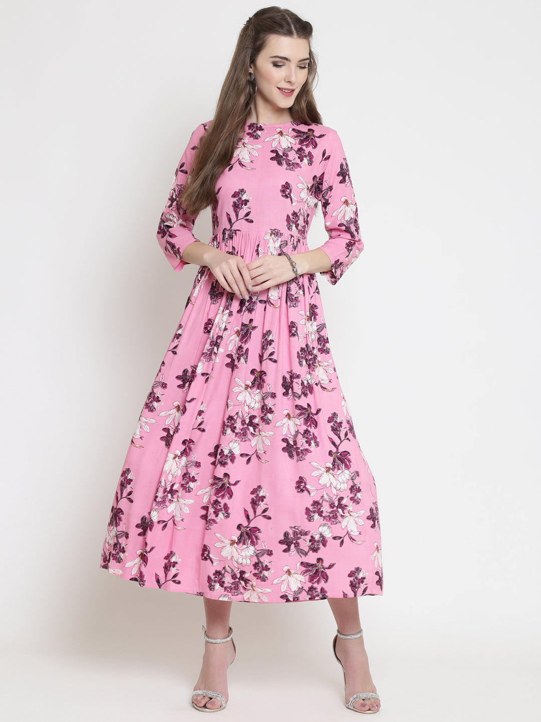 Floral print fit & flare dress