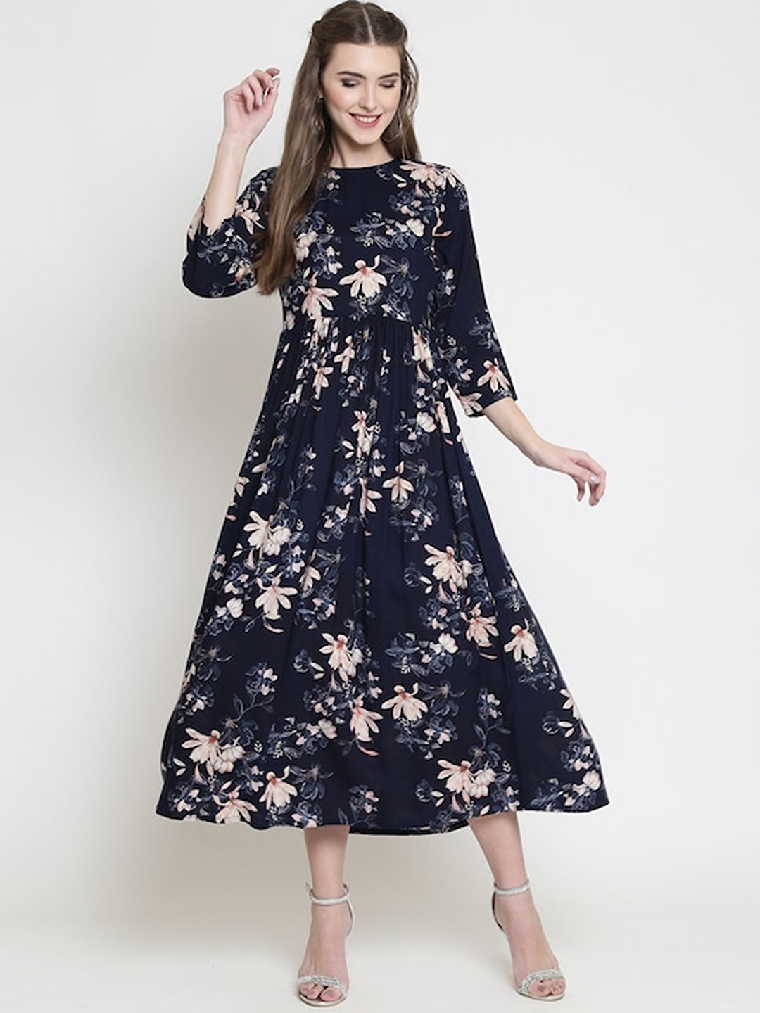 Floral print fit & flare dress