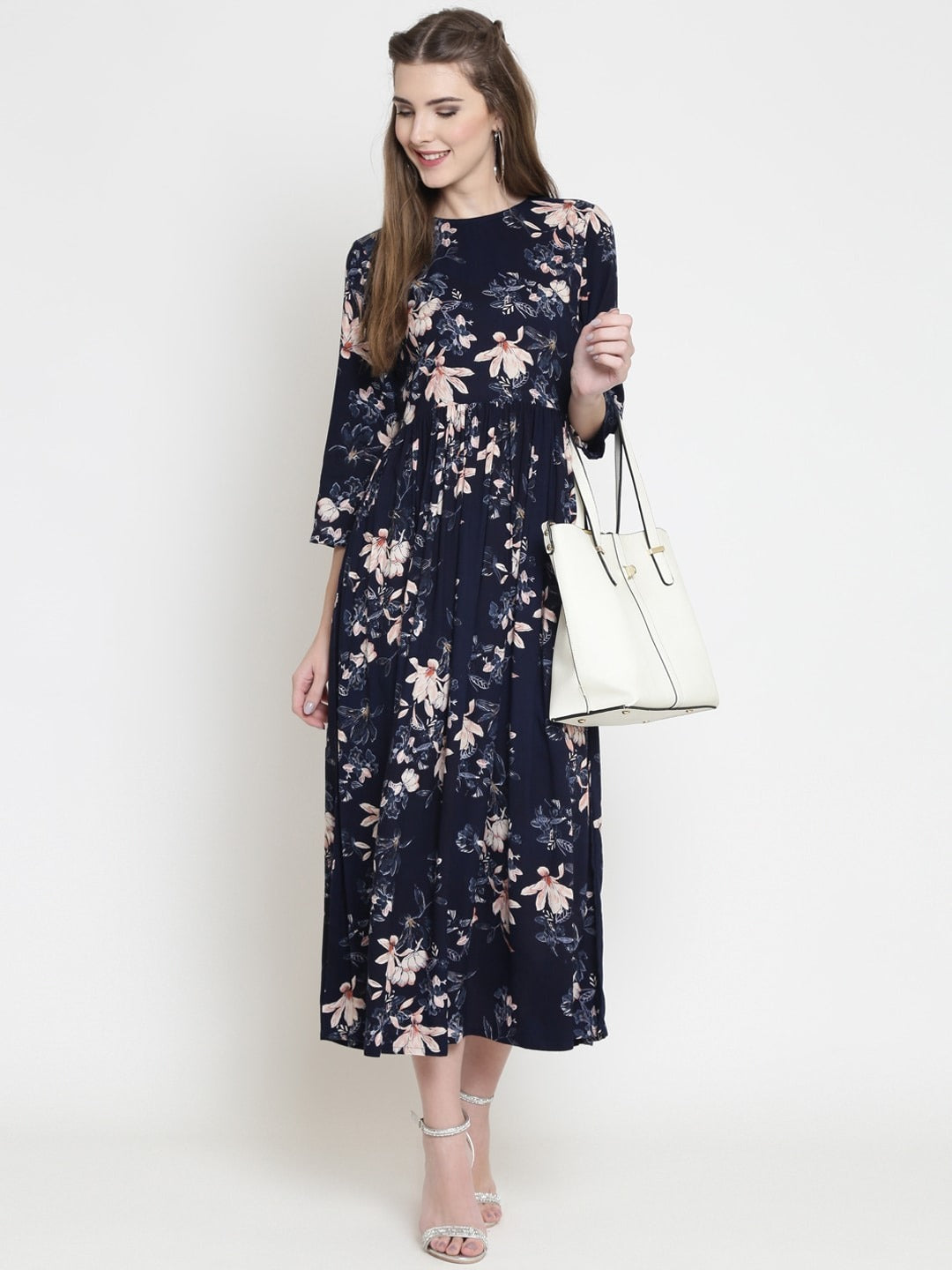 Floral print fit & flare dress