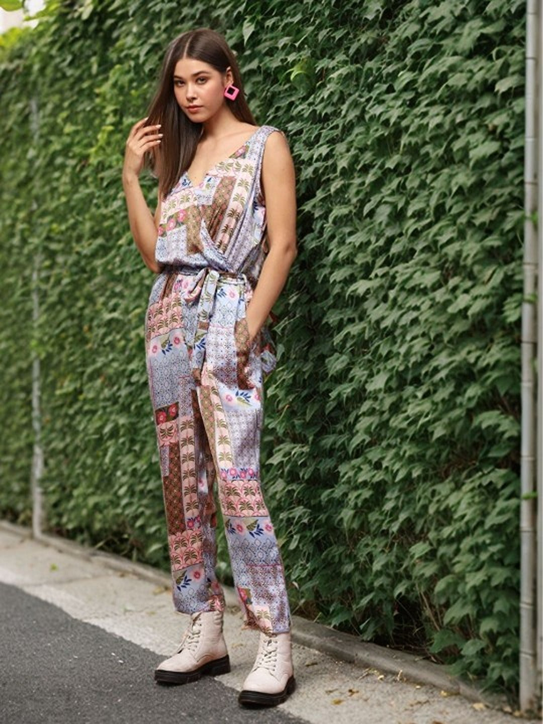Satin Tie up Jumpsuit