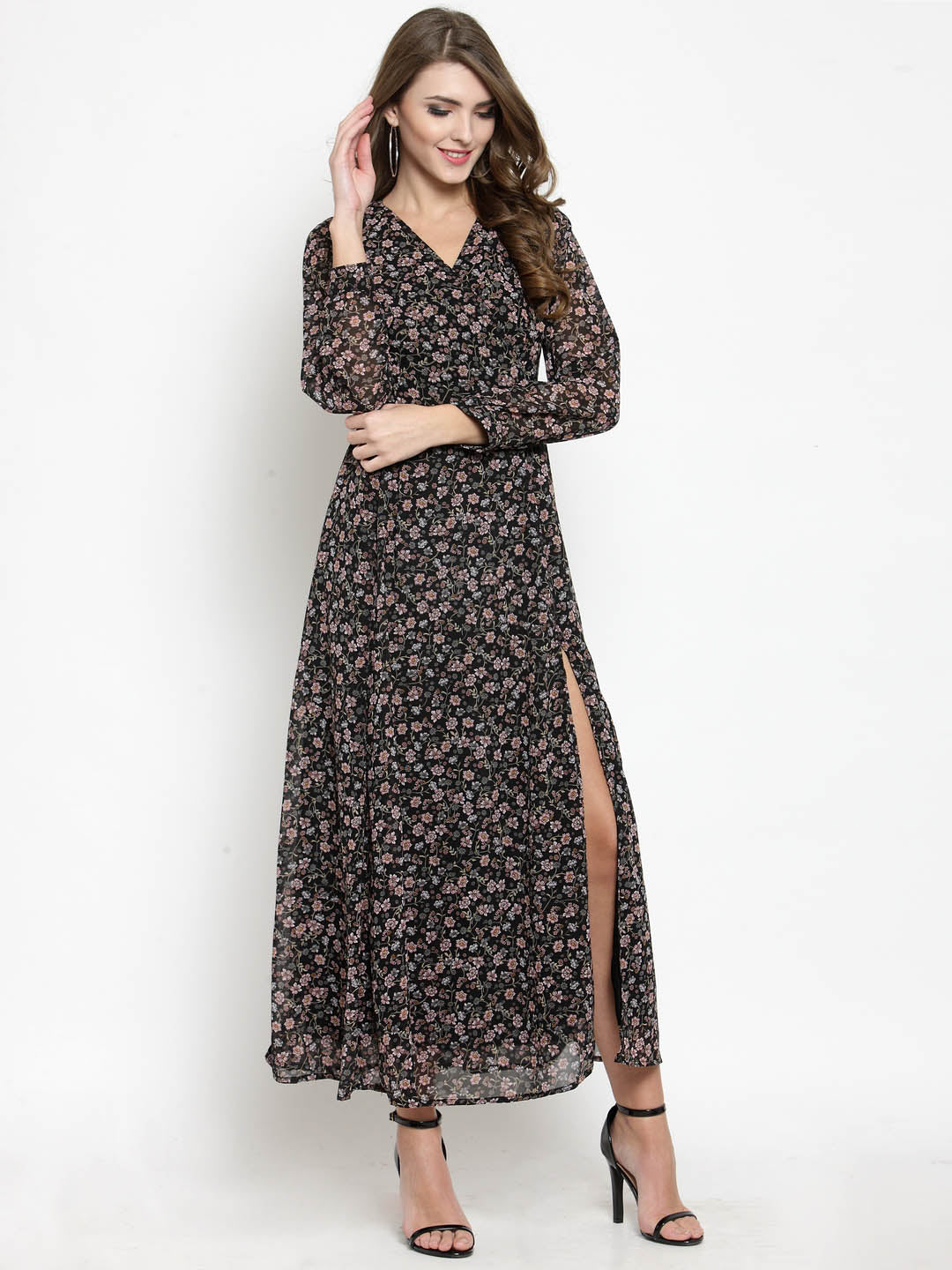 Wrap front Maxi dress