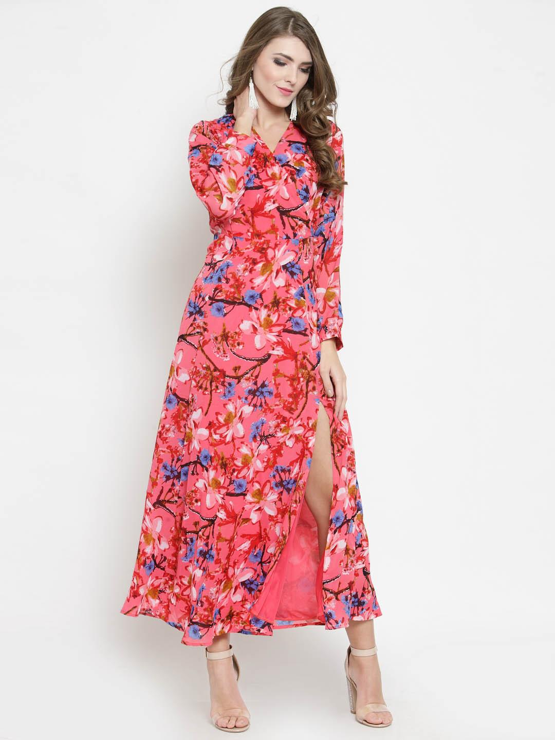 Wrap front Maxi dress