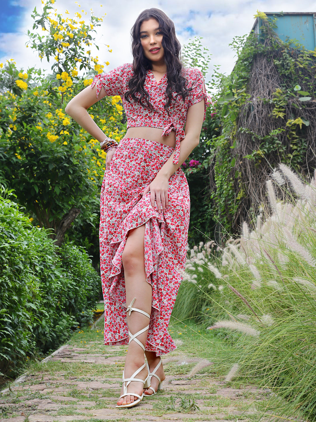 Fuschsia Floral Long cord