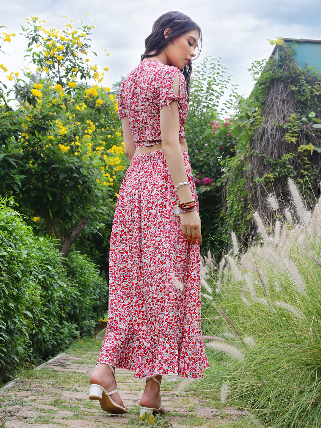 Fuschsia Floral Long cord