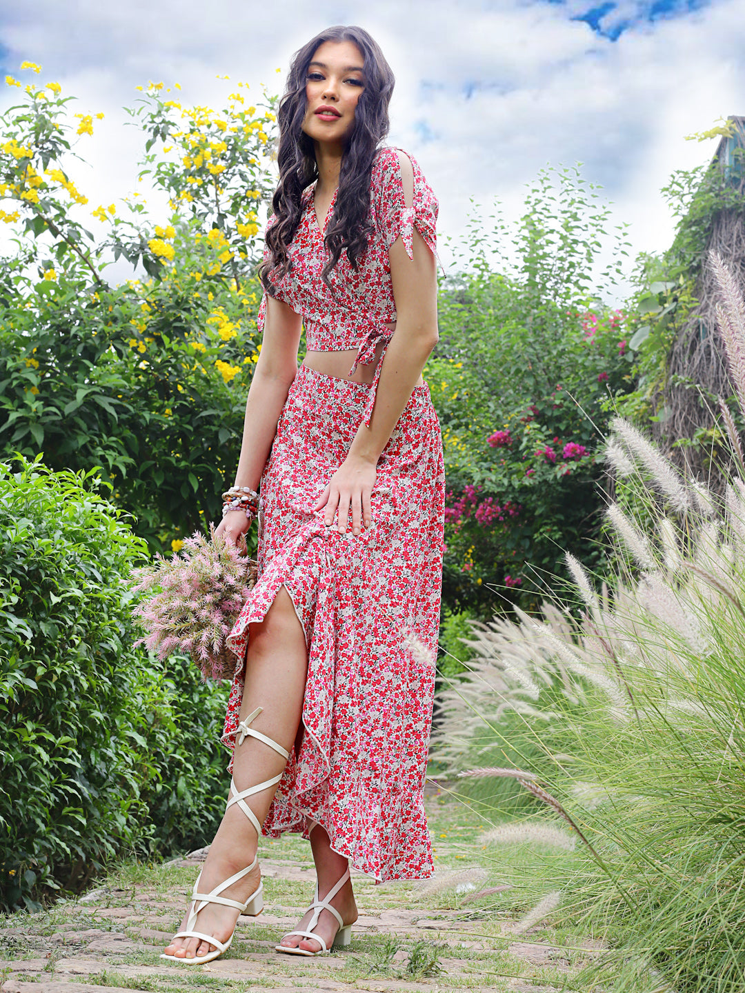 Fuschsia Floral Long cord