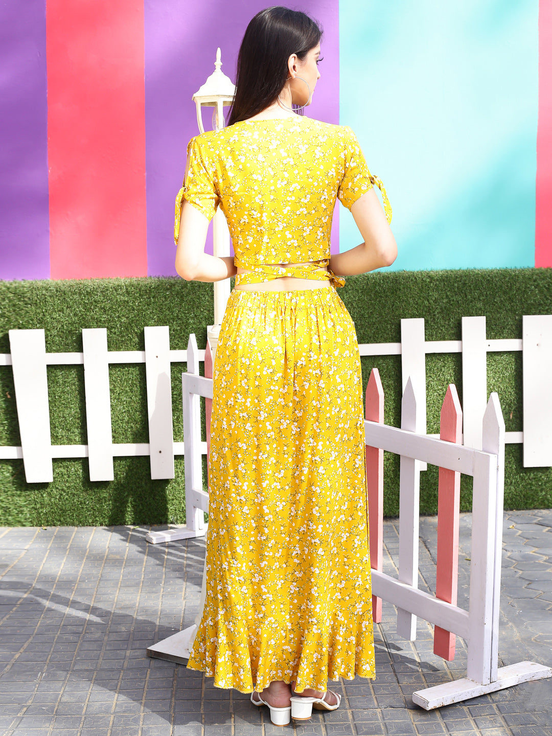Yellow Print Maxi Cord