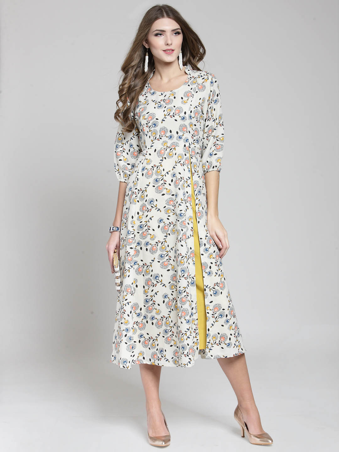 Front Slit fit & flare dress