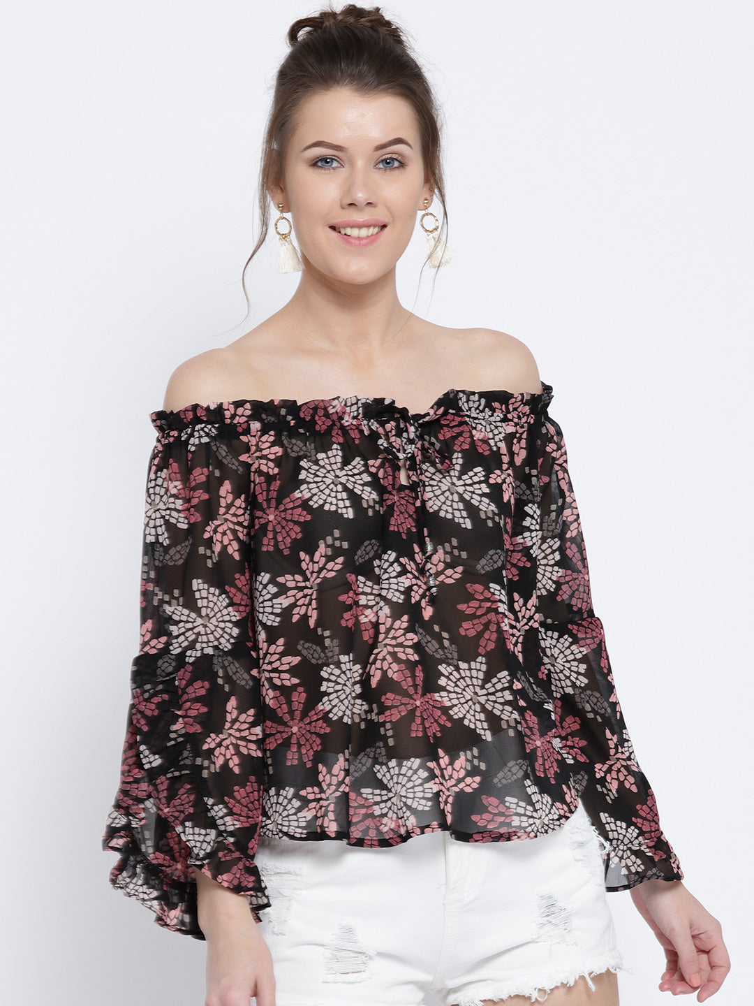 Offshoulder Ruffle sleeve top