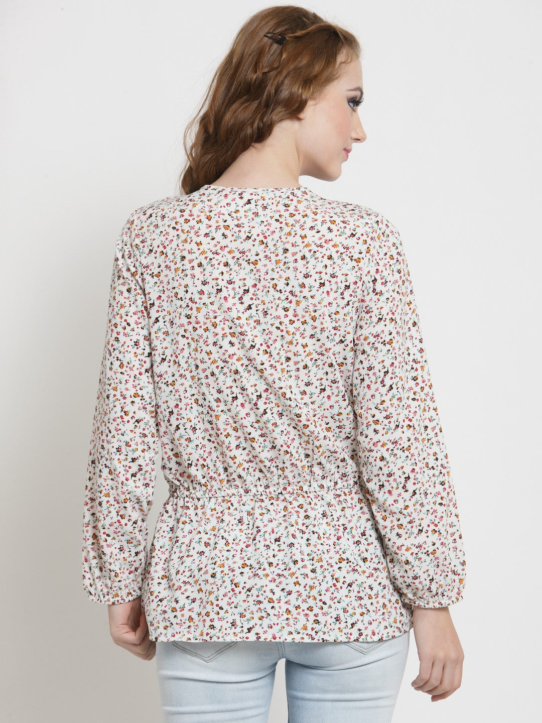 Neck Tie up Ruffle Top