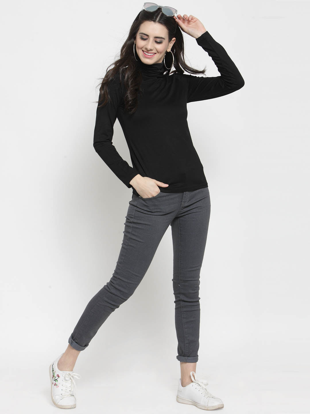 High Neck Strechable Top