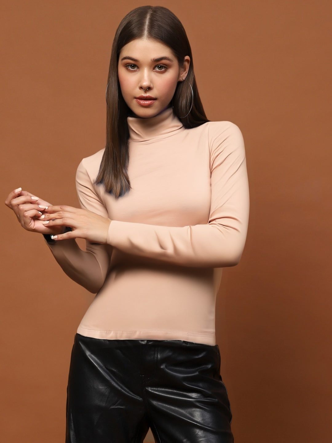 Classic Grey High-Neck | Minimal Everyday Essential Fitted Top