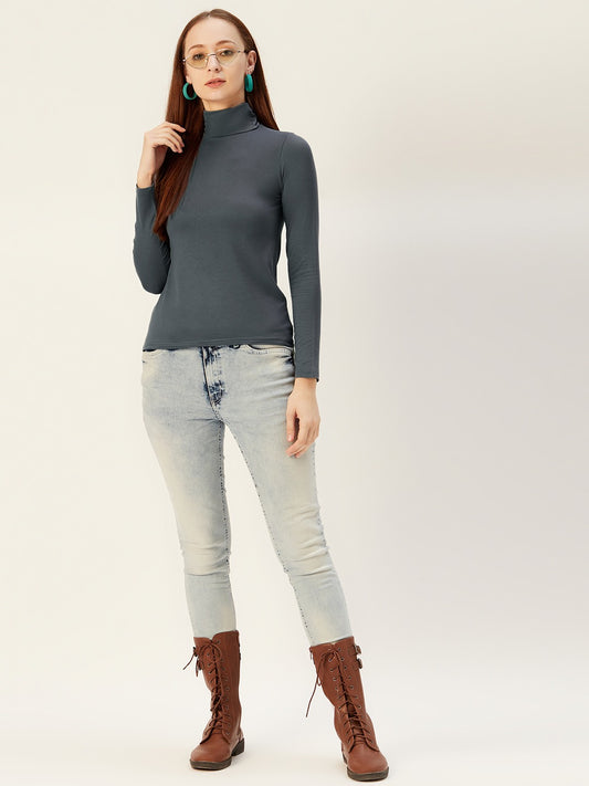 High Neck Strechable Top