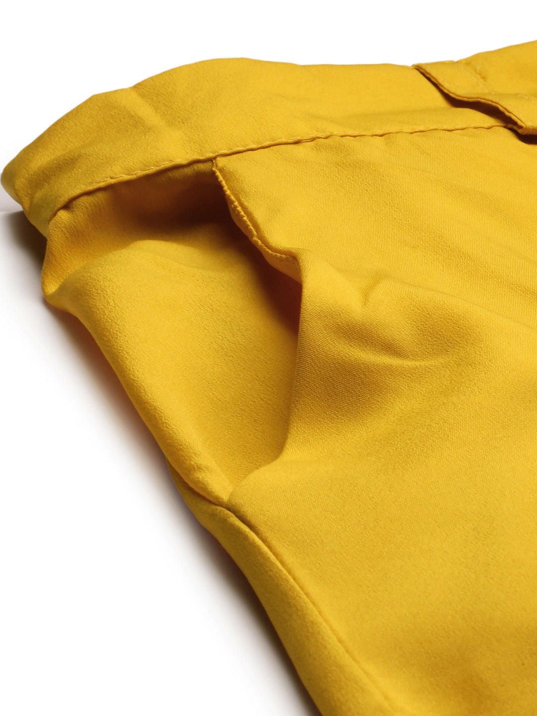 Yellow Flared Solid Culottes