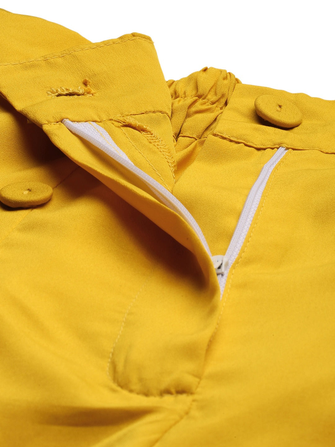 Yellow Flared Solid Culottes