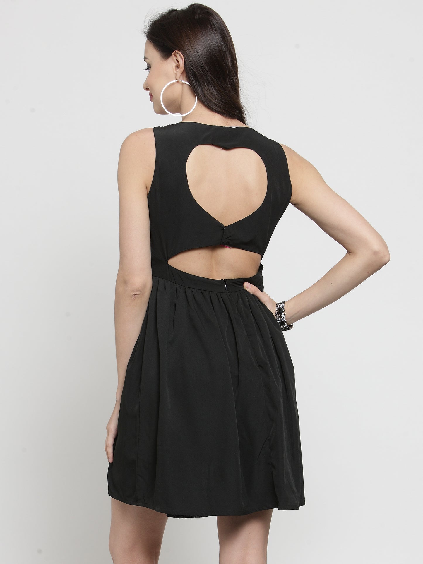 Black heart cut-out dress