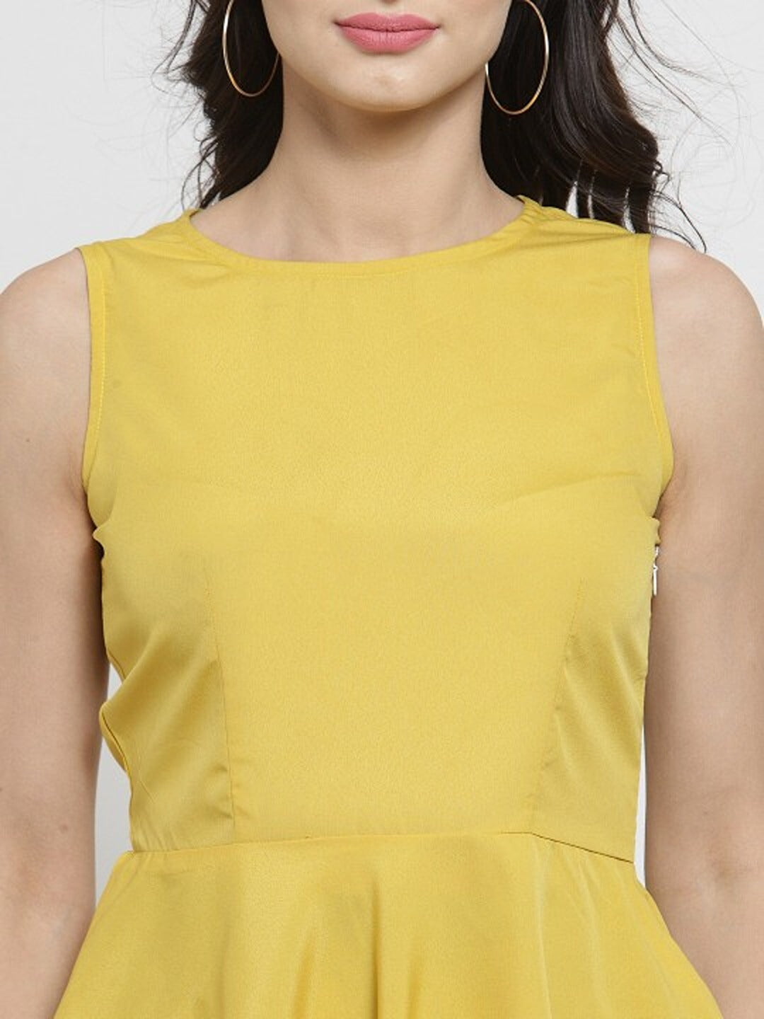 Solid Yellow Peasant Top