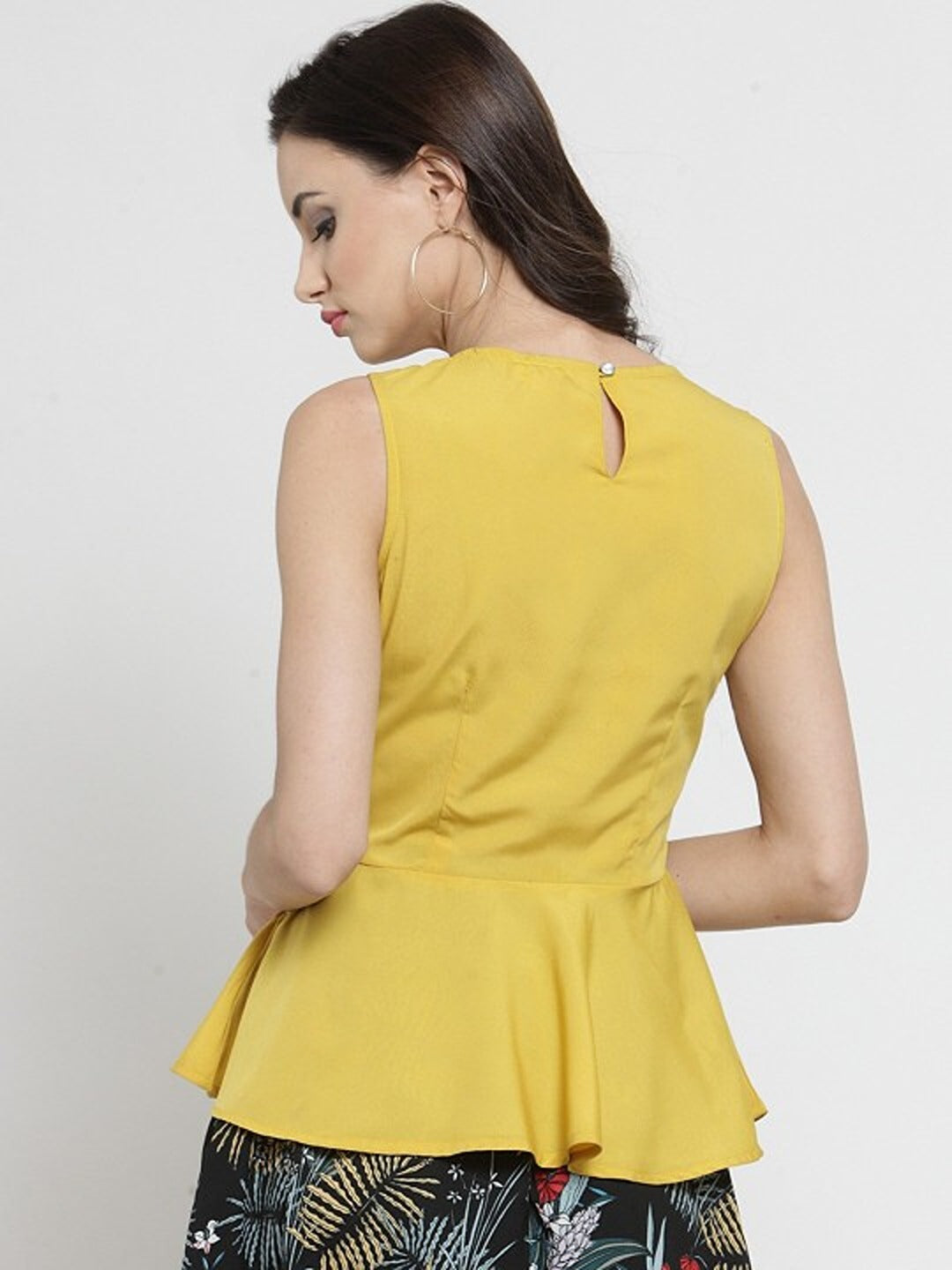 Solid Yellow Peasant Top