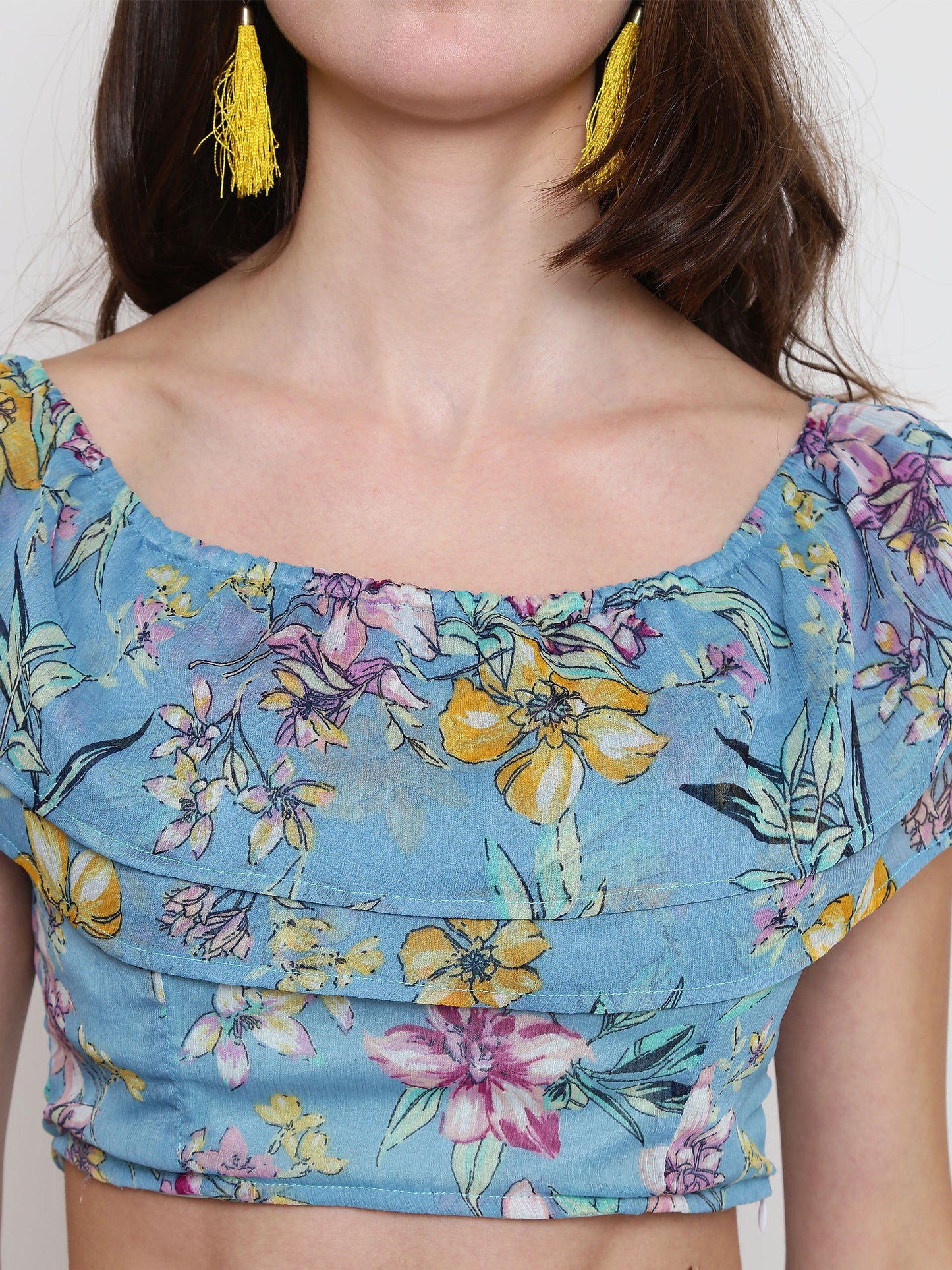 Aqua Blue Printed 2 Pc set