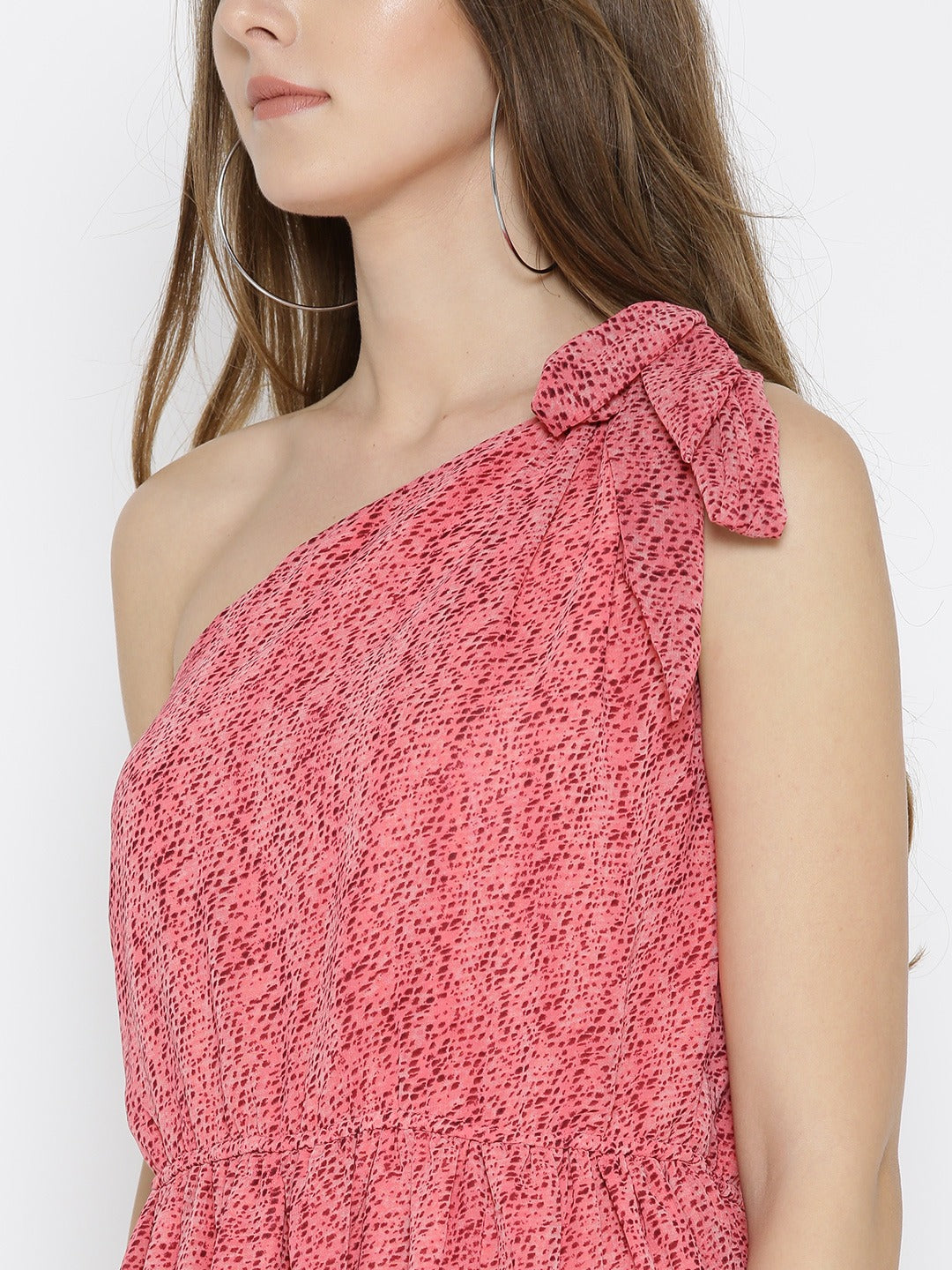 Swing dress with shoulder knot