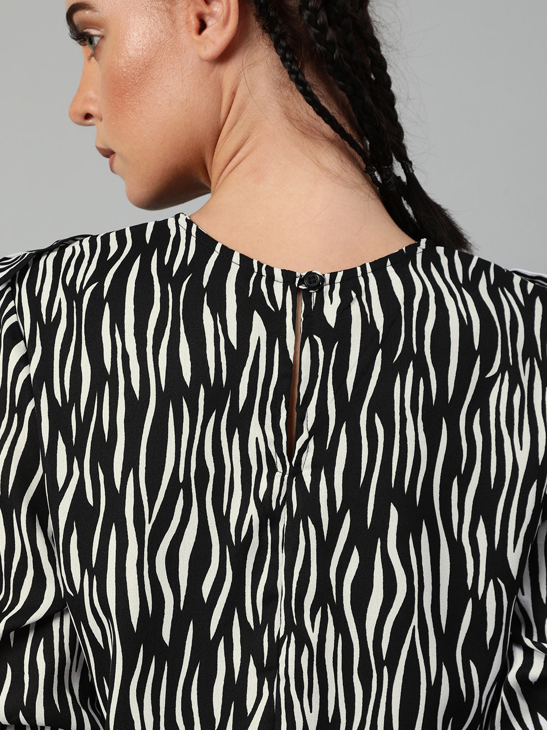 Zebra print flared swing dress