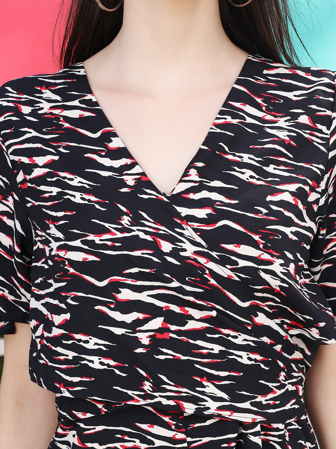 Black Print Mini Dress