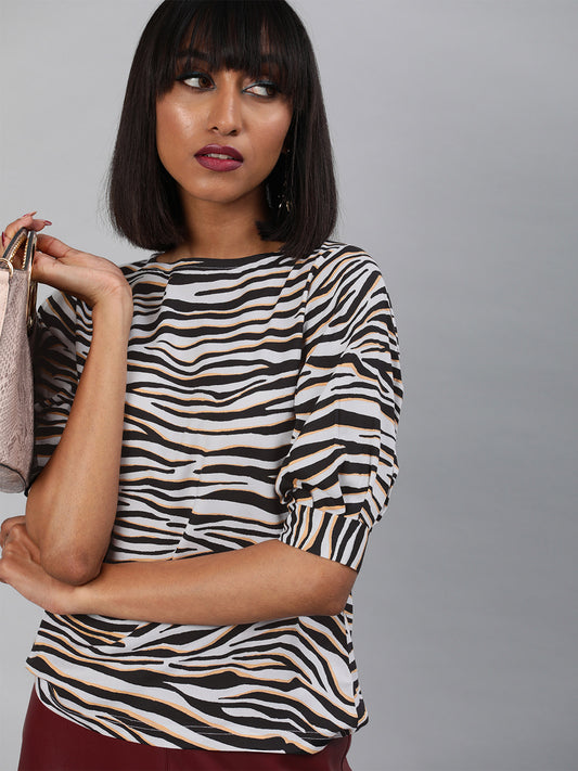 Zebra Print baloon sleeve top