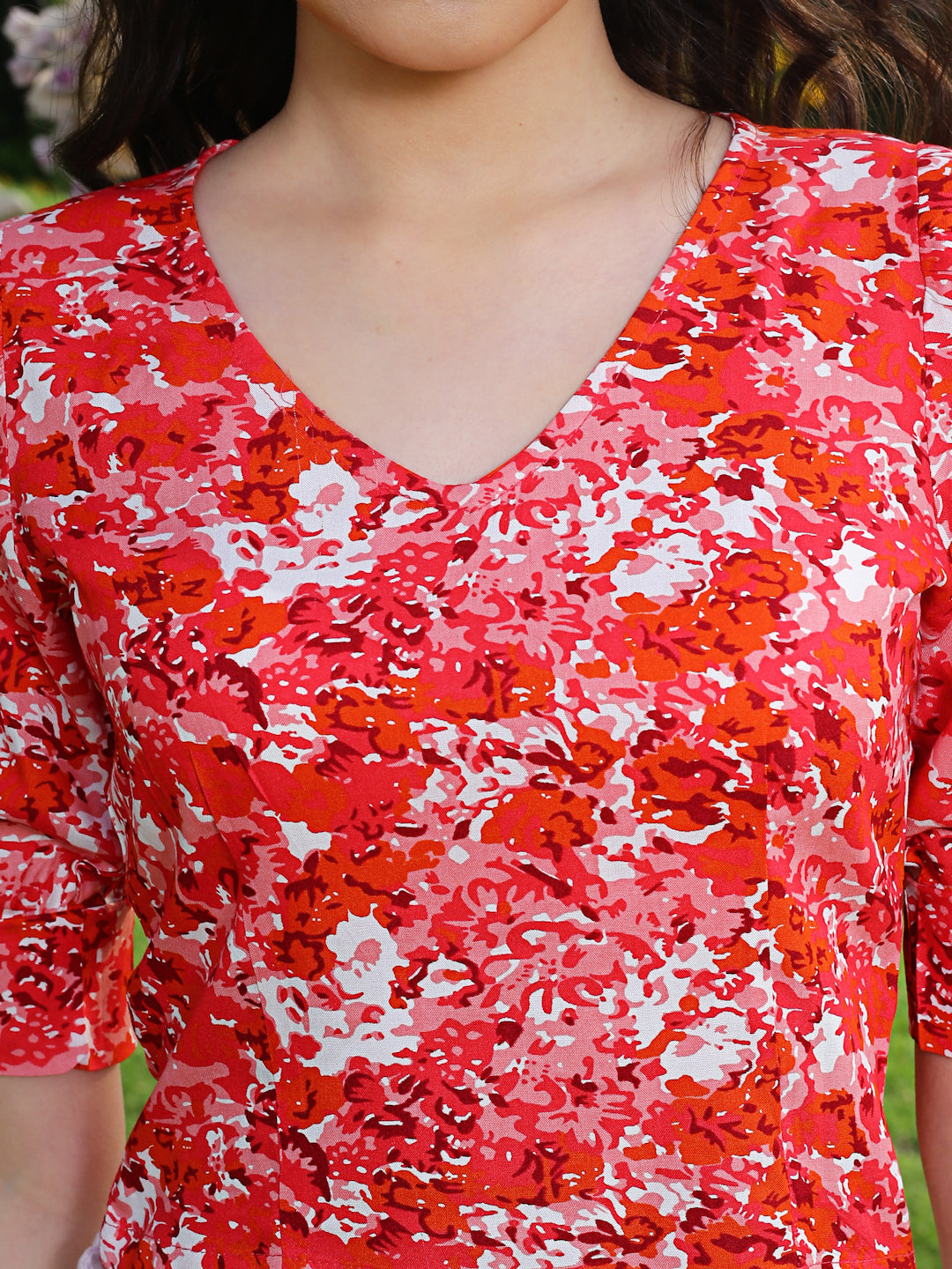 Pink Floral Crop Top
