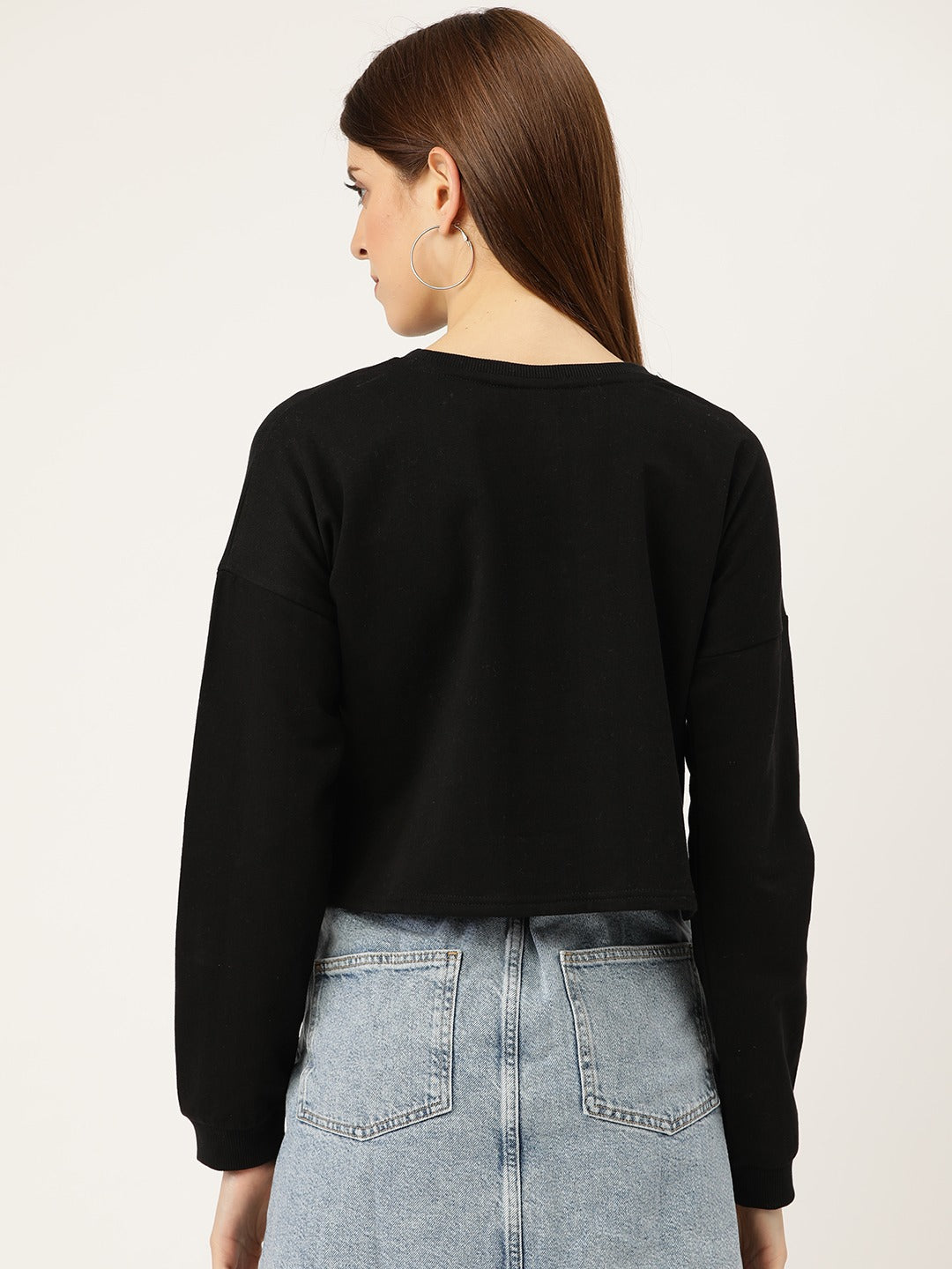 Brushed Fleece Crop Sweatshirt