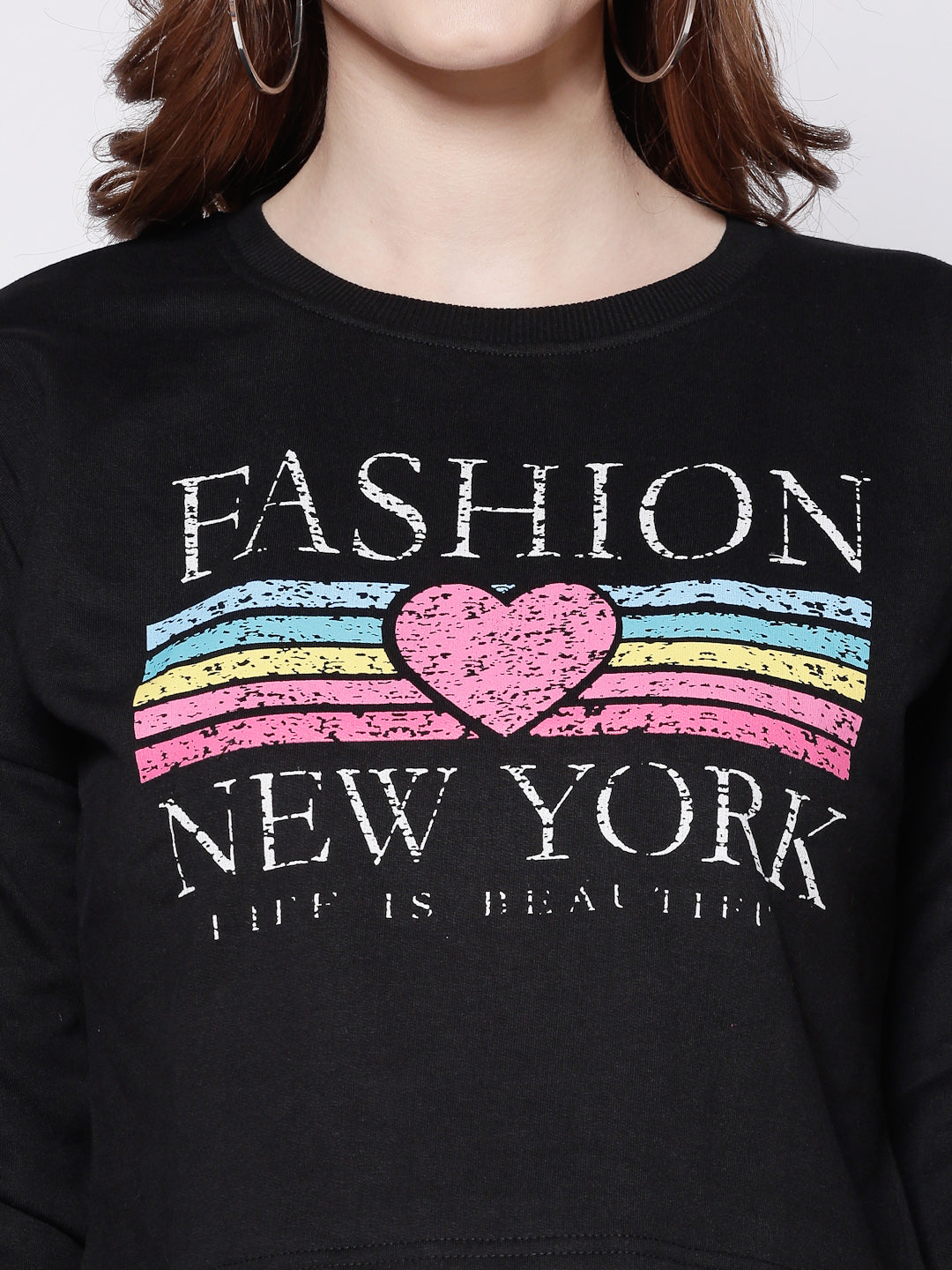 Printed Crop Sweatshirt