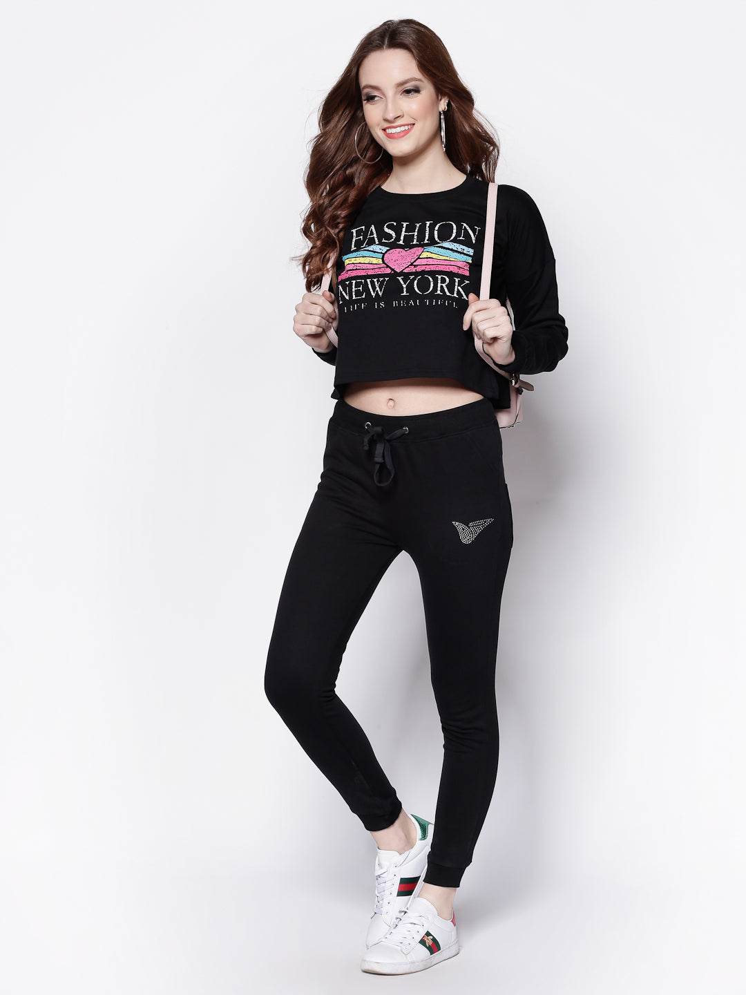 Printed Crop Sweatshirt