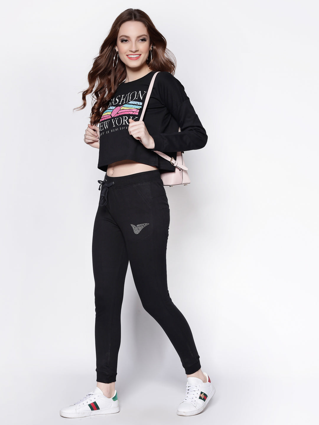 Printed Crop Sweatshirt